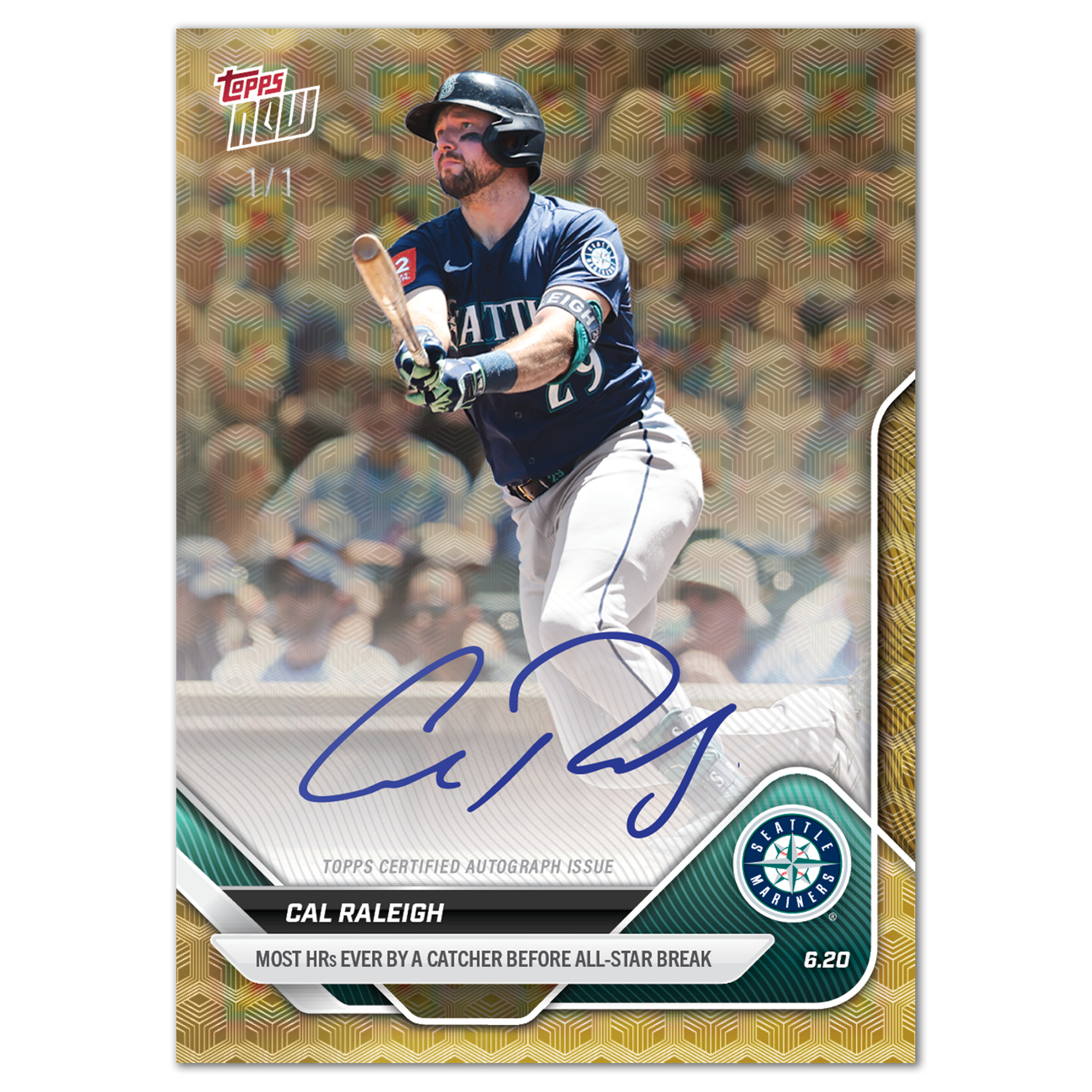 Cal Raleigh - 2025 MLB Topps NOW® - Card 325 - LOOK FOR AUTOS - PR
