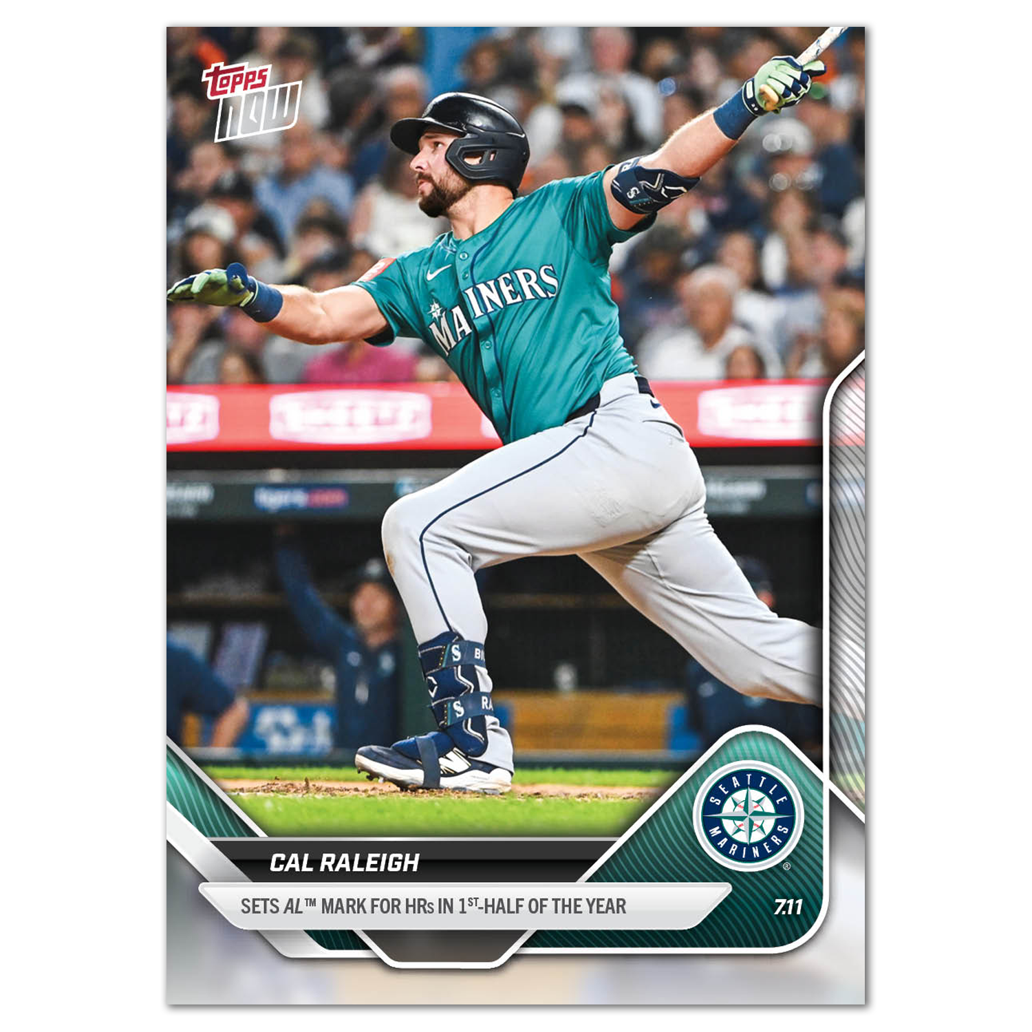 Cal Raleigh - 2025 MLB Topps NOW® - Card 413 - PR: 2407