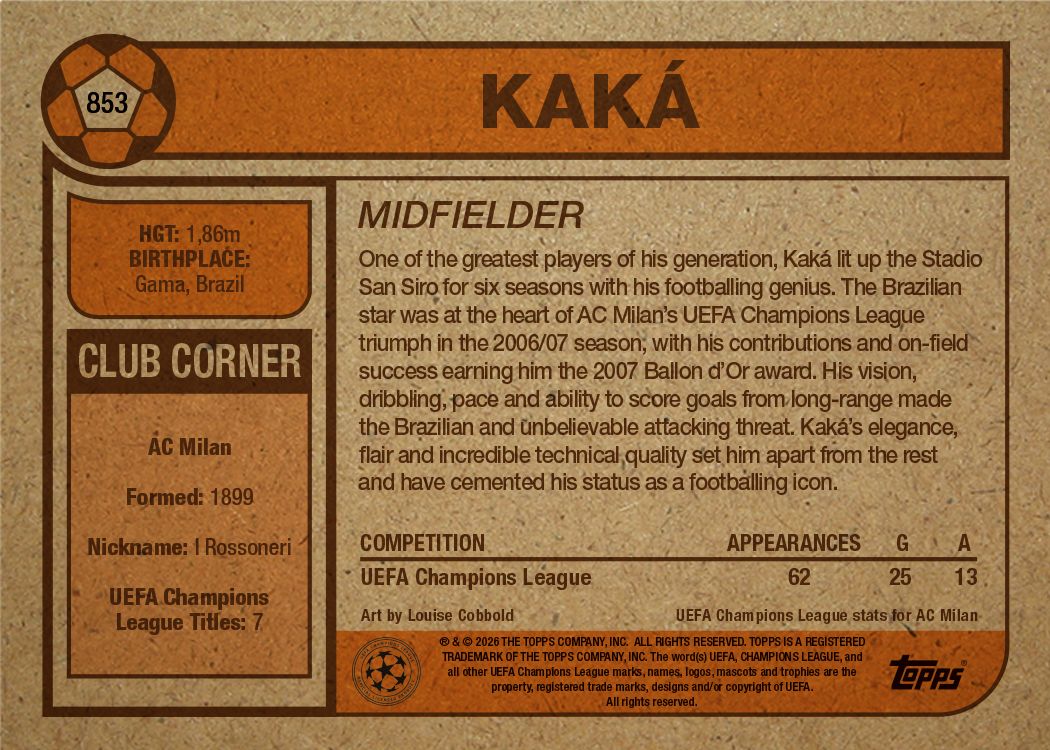 kakaページ Kaká - UCC Living Set® - Card 853 - PR: 1054