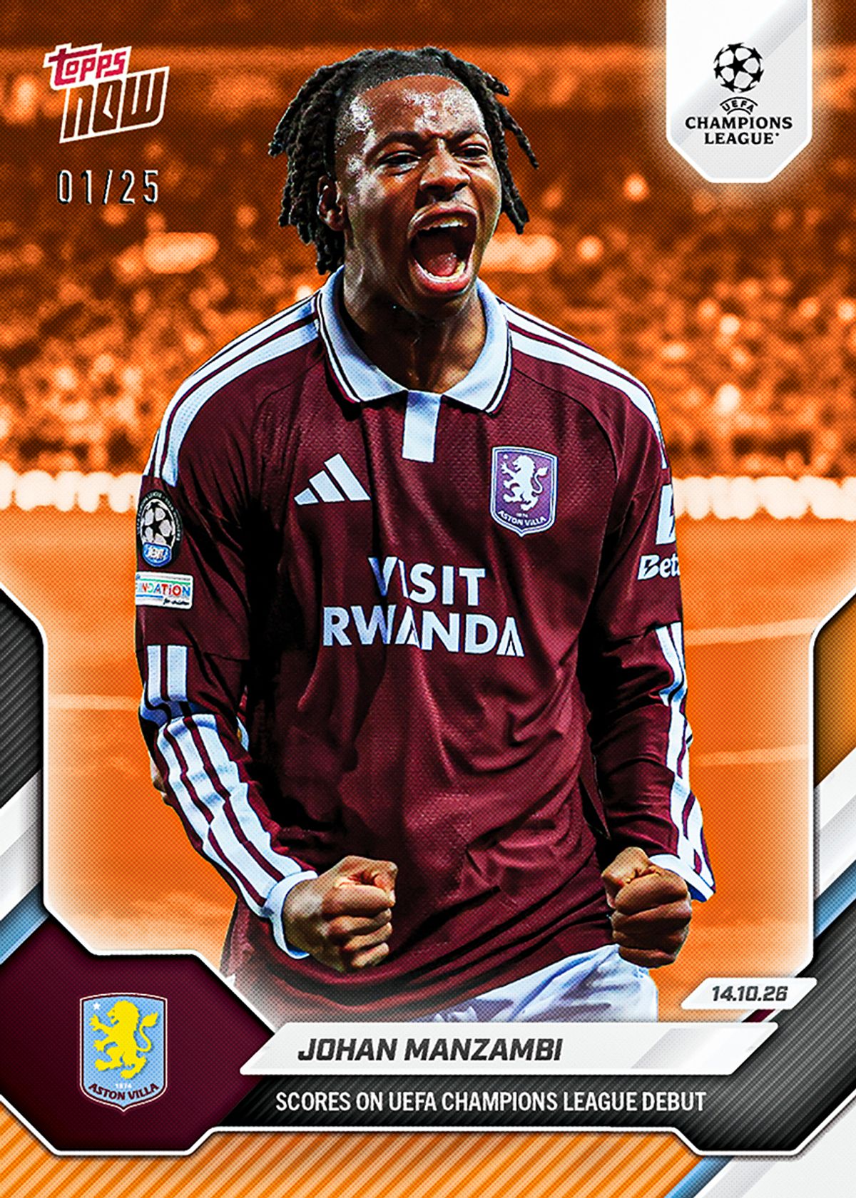 Johan Manzambi - 2026-27 UCL Topps NOW® - Card 26 - PR: 995