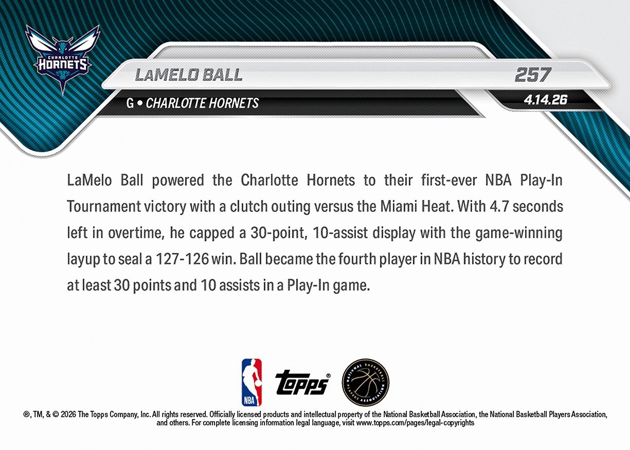 LaMelo Ball - 2025-26 NBA Topps NOW® - Card 257