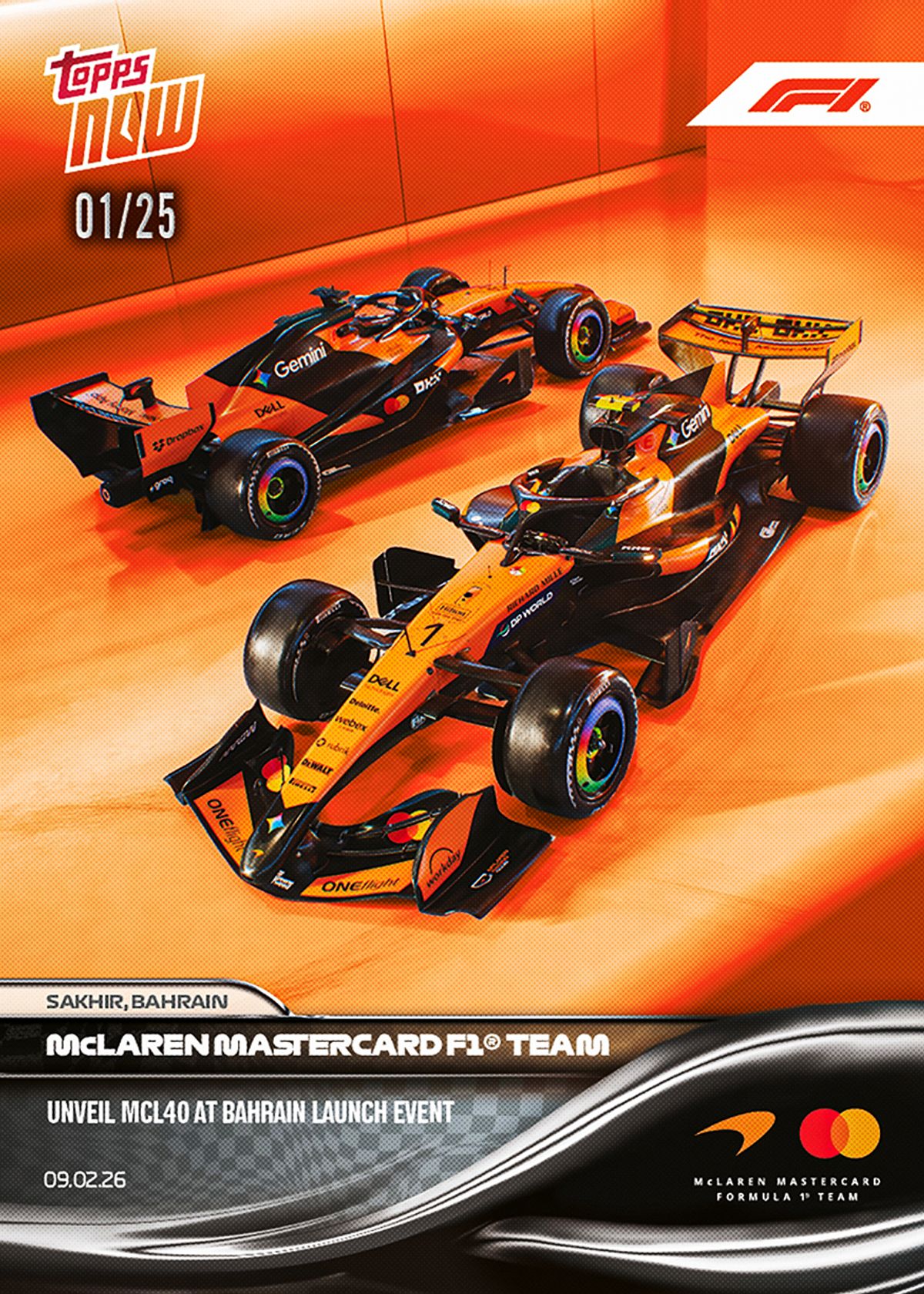 McLaren Mastercard F1® Team - 2026 Formula 1® Topps NOW® - Card 9 - PR ...
