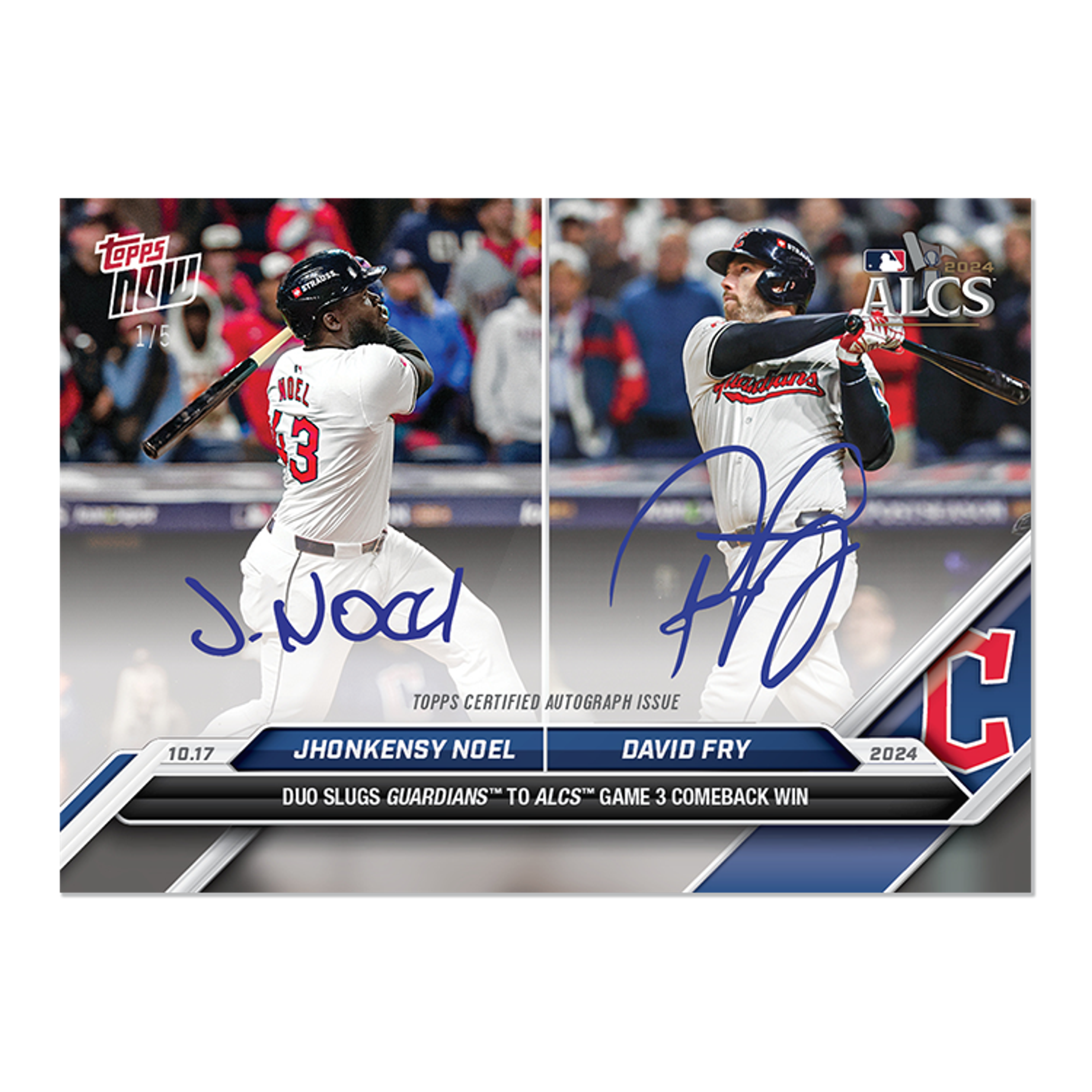 Jhonkensy Noel/David Fry - 2024 MLB Topps NOW® Card 848 - LOOK