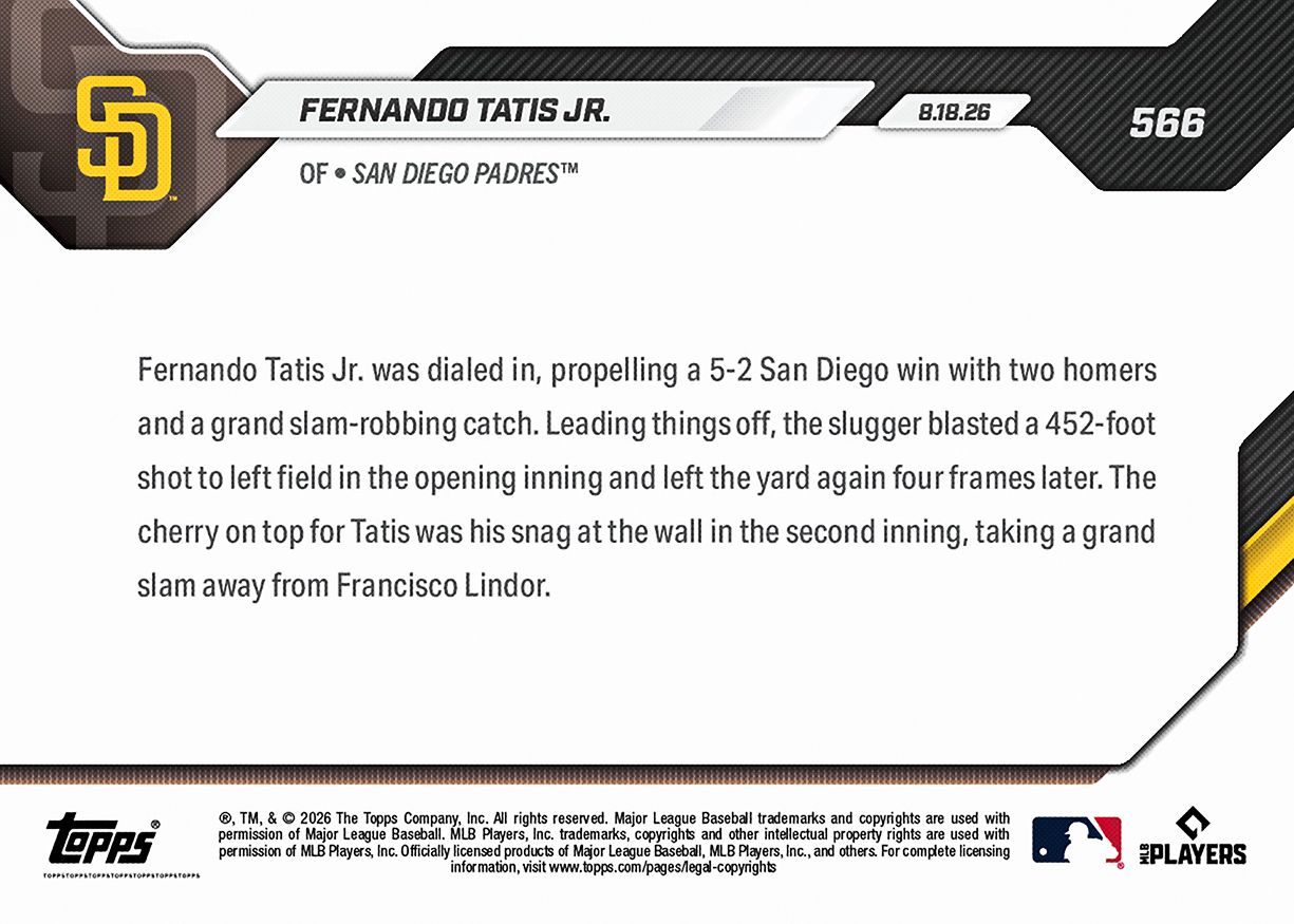 Fernando Tatis Jr. - 2026 MLB Topps NOW® - Card 566
