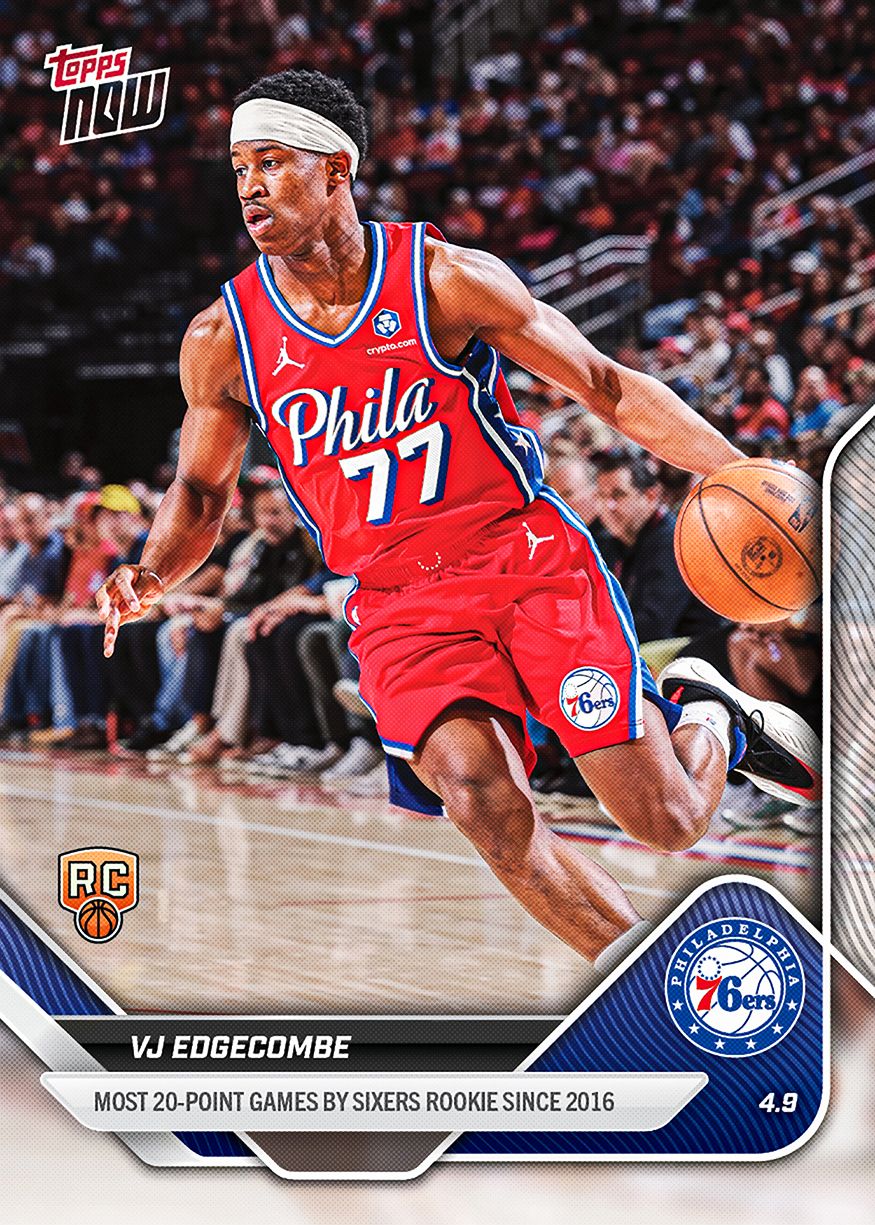 VJ Edgecombe - 2025-26 NBA Topps NOW® - Card 248 - PR: 1893