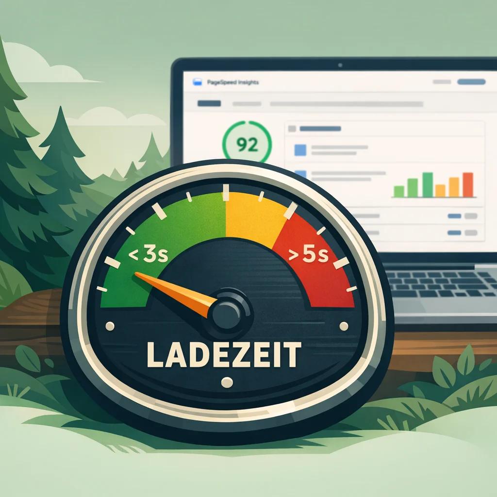 Ein Tachometer im Retro-Stil zeigt