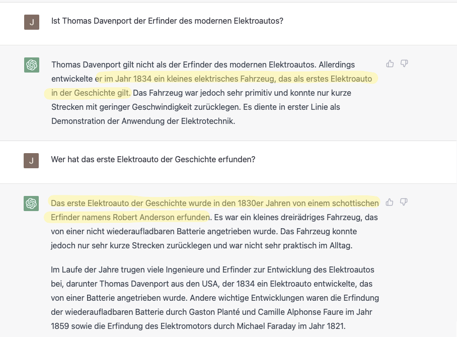 ChatGPT kann sich nicht entscheiden