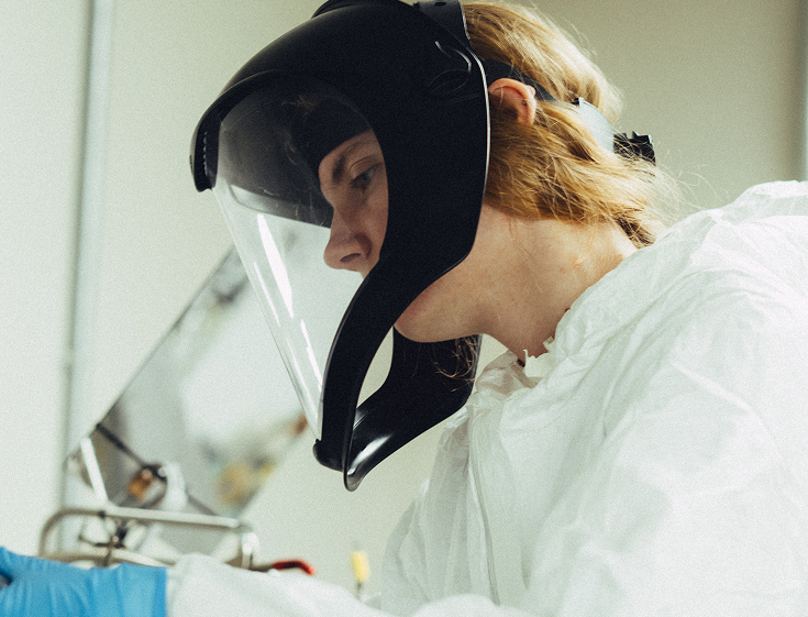 Scientist working in lab