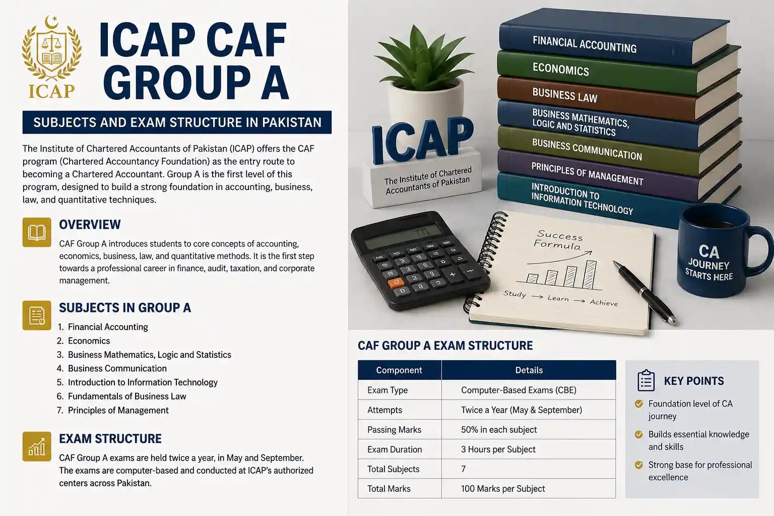 icap-caf-group-a-subjects-exam-structure-pakistan