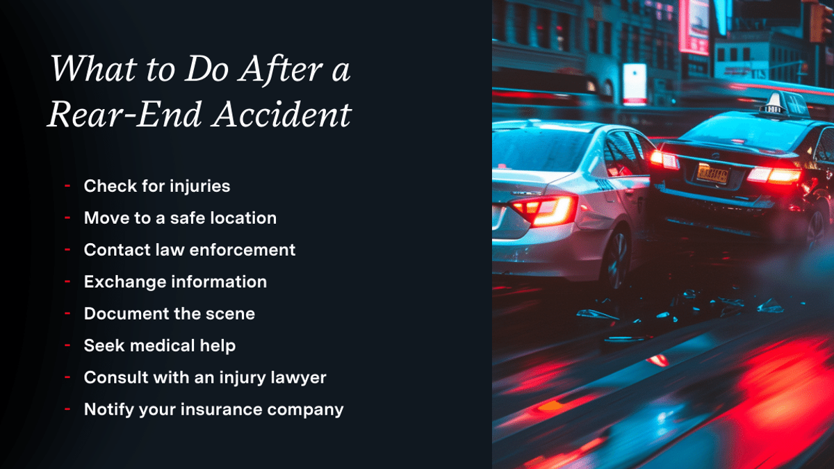 what to do after a rear end accident graphic