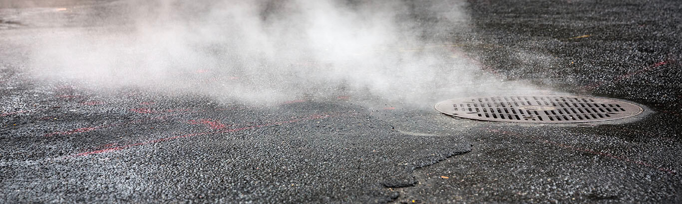 Steam Coming Out Of Manhole