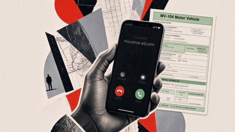 illustration of an insurance adjuster calling after a car accident in new york