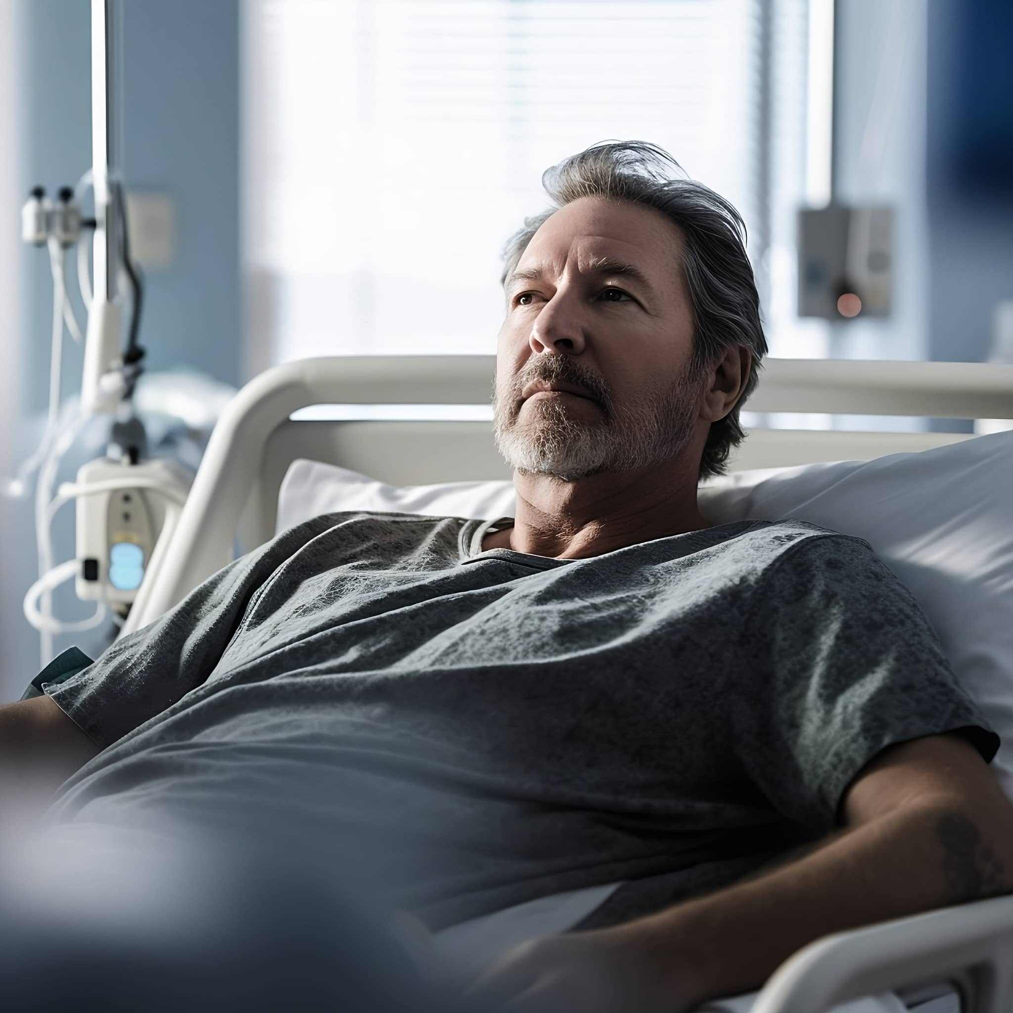 man in bed recovering from a slip and fall injury in New York
