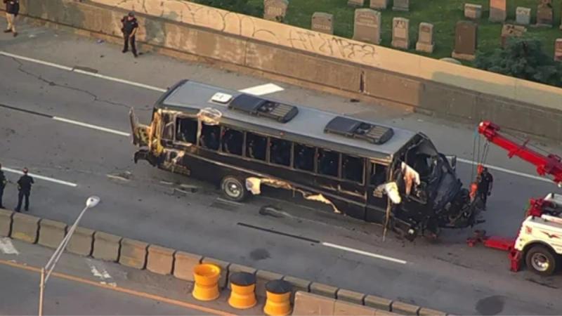 fatal coach bus crash on the Long island Expressway in June 2026