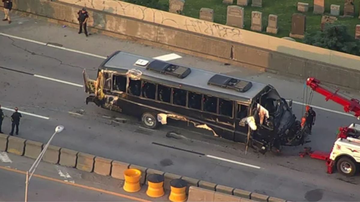 fatal coach bus crash on the Long island Expressway in June 2026