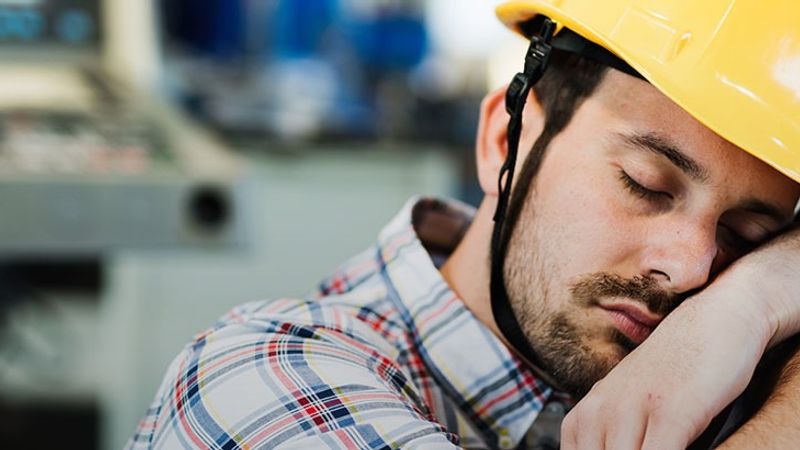 Sleep Deprived Construction Worker