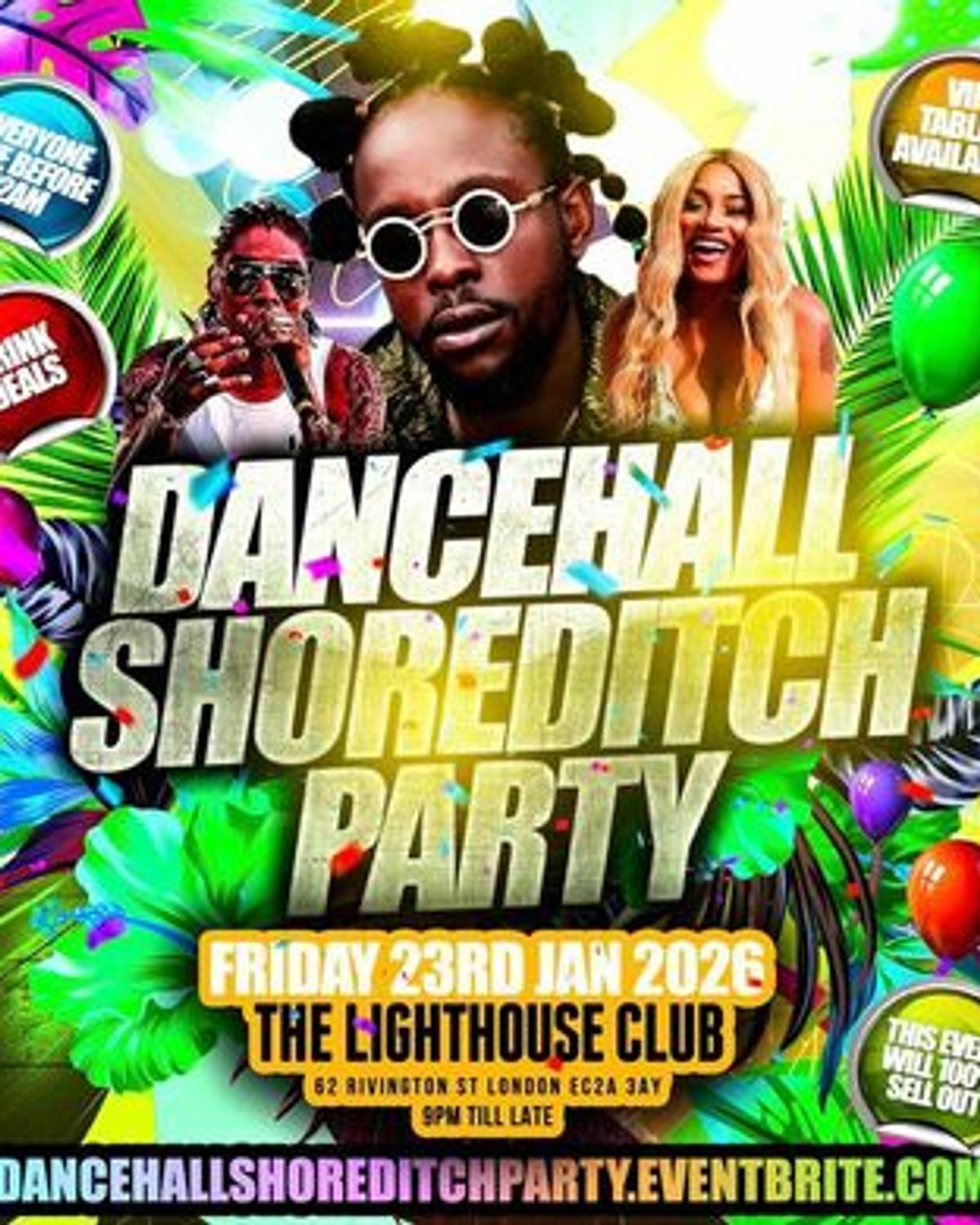 Dancehall Shoreditch Party flyer front