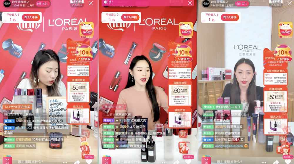 Shoppertainment 2026: live streaming L'Oréal su Taobao durante il Singles Day 11.11