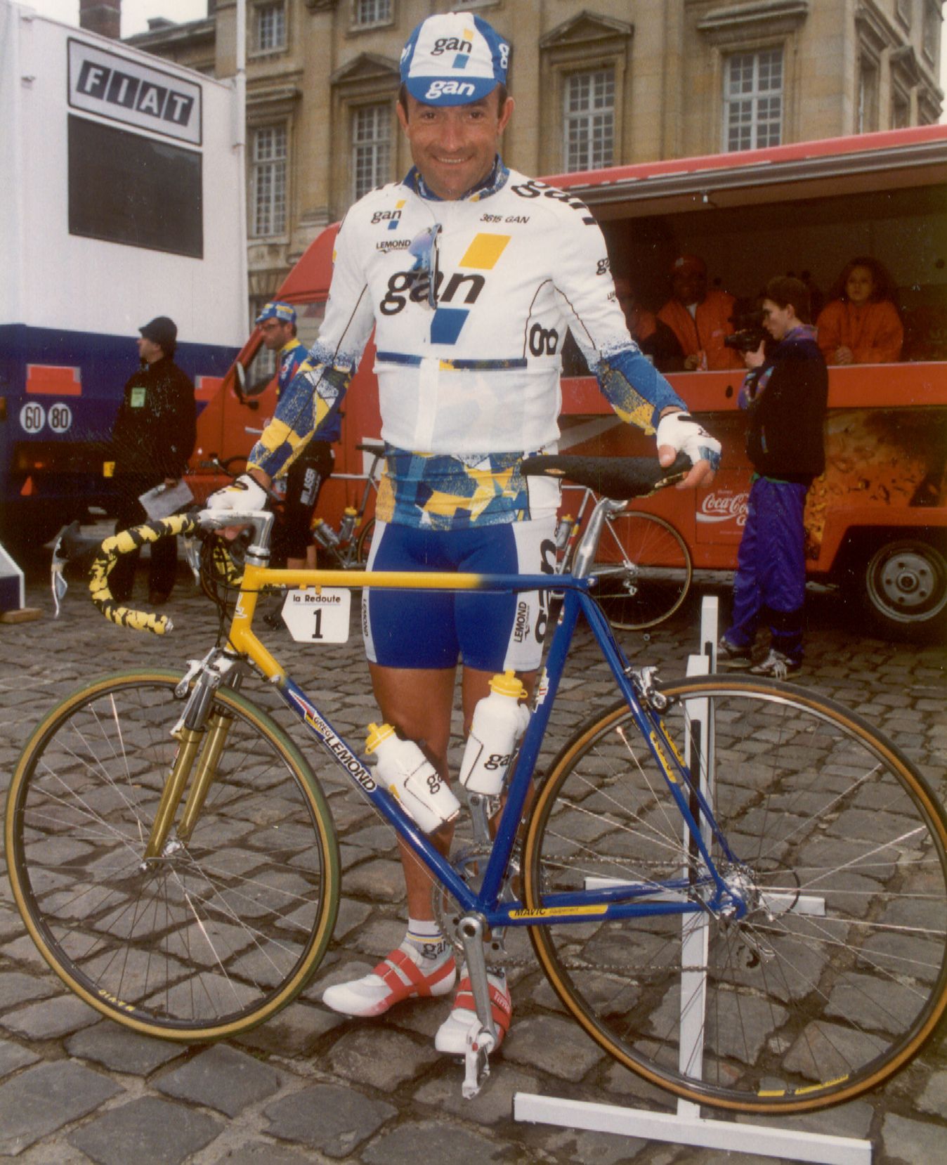 Gilbert Duclos-Lassalle and the LeMond bike of GAN complete with RockShox forks