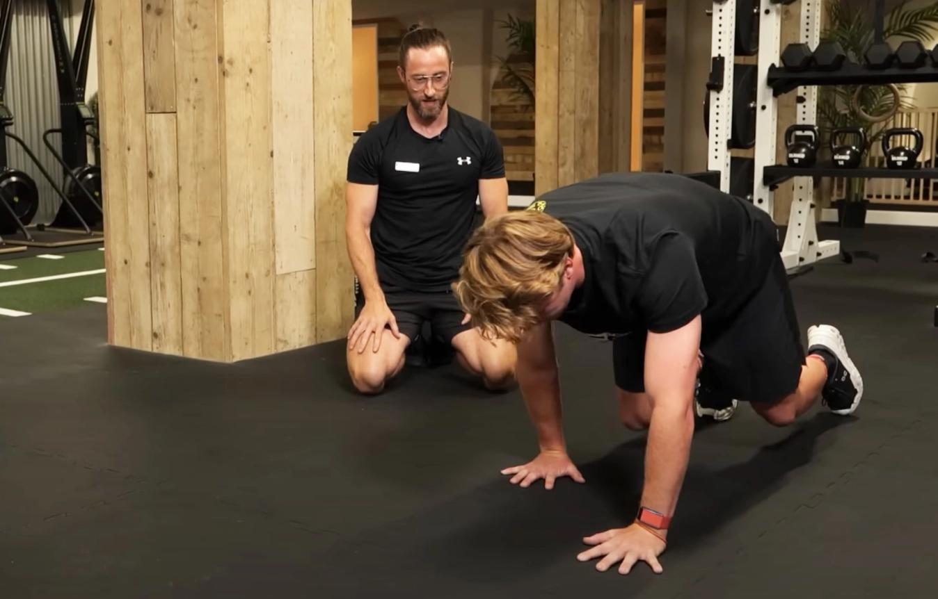 The bear crawl may look weird but it's a great strength exercise