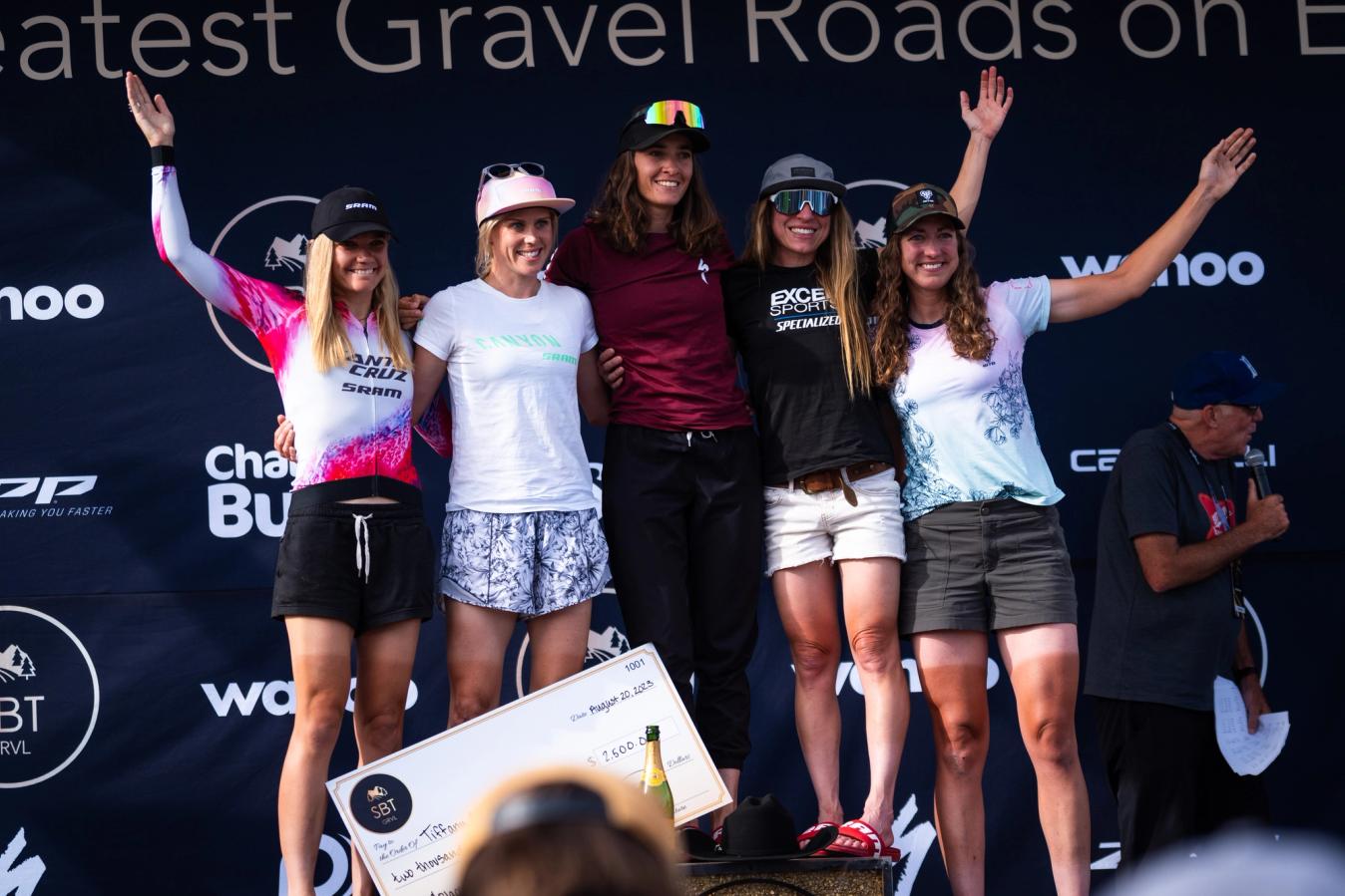 The women's podium from the 2023 SBT GRVL