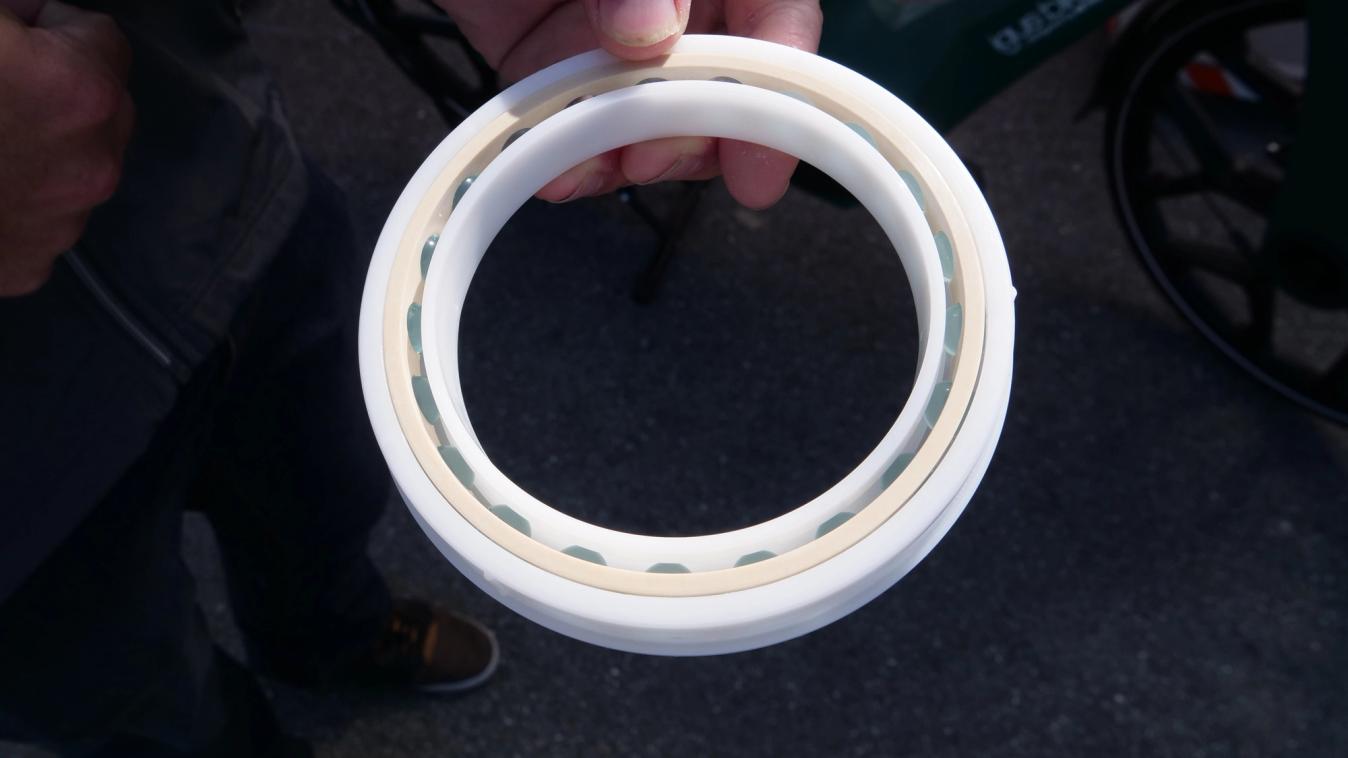 Even the bearings are made of plastic with Igus claiming no lubrication is needed