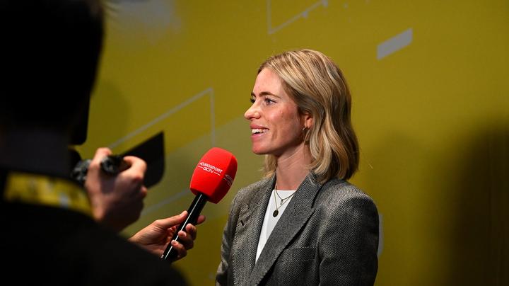 Demi Vollering spoke to the media after the presentation of the 2024 Tour de France Femmes