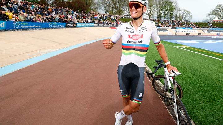 Mathieu van der Poel soaks in the glory at Paris-Roubaix