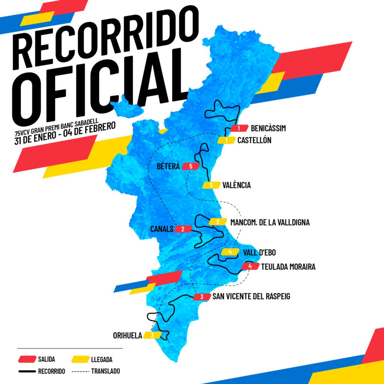 The route map of the 2024 Volta a la Comunitat Valenciana