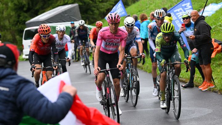 Tadej Pogačar during stage 17 of the Giro d'Italia