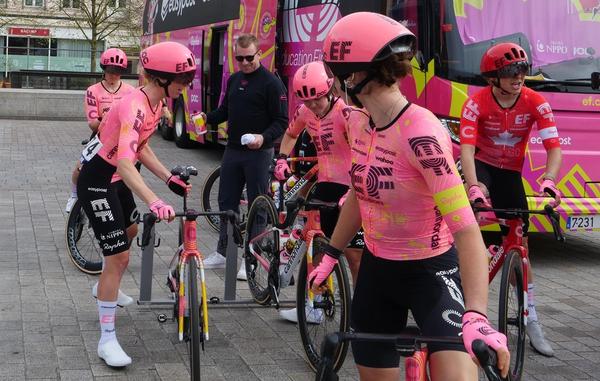 EF Education-Cannondale were decked out in the unmissable POC helmets at Brugge-De Panne