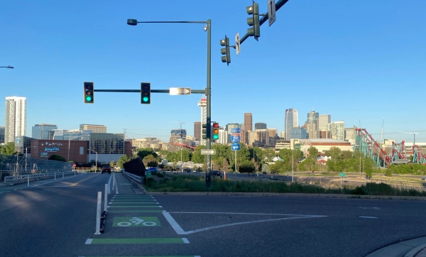 A new urban cycle path through the heart of Denver, Colorado