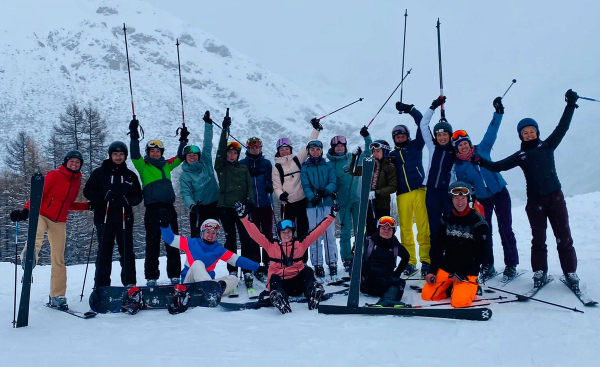 The whole SD Worx team headed on a skiing trip as part of their team camp