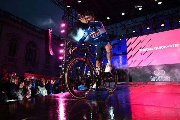 Julian Alaphilippe during the team presentation of his first Giro d'Italia