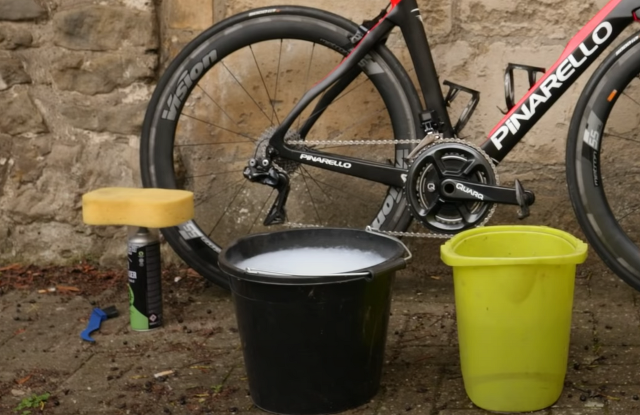 You don't need a hose to wash a bike outdoors