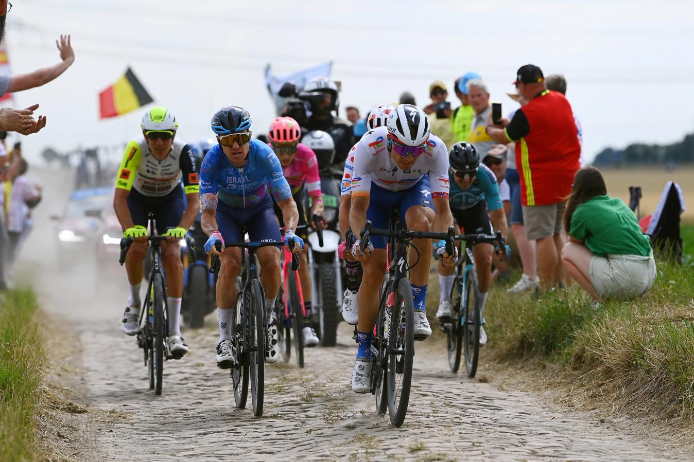 Part of the day's breakaway, Edvald Boasson Hagen rode hard alongside eventual stage-winner Simon Clarke in last year's cobbled stage at the Tour de France