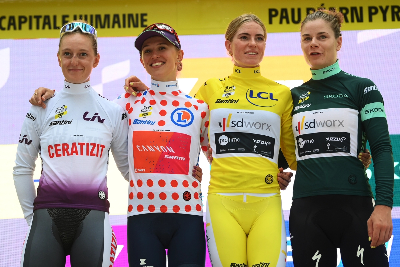 The jersey winners at the 2023 Tour de France Femmes 
