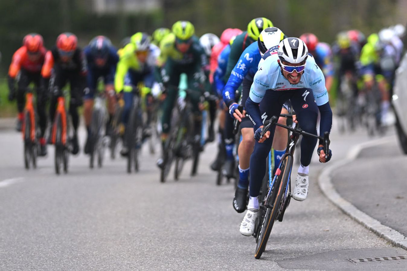 Julian Alaphilippe was among the long-range attackers