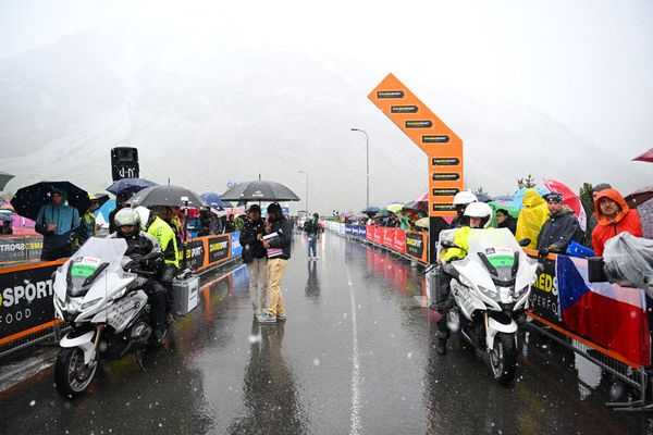 The scene at the start of stage 16 of the Giro d'Italia 