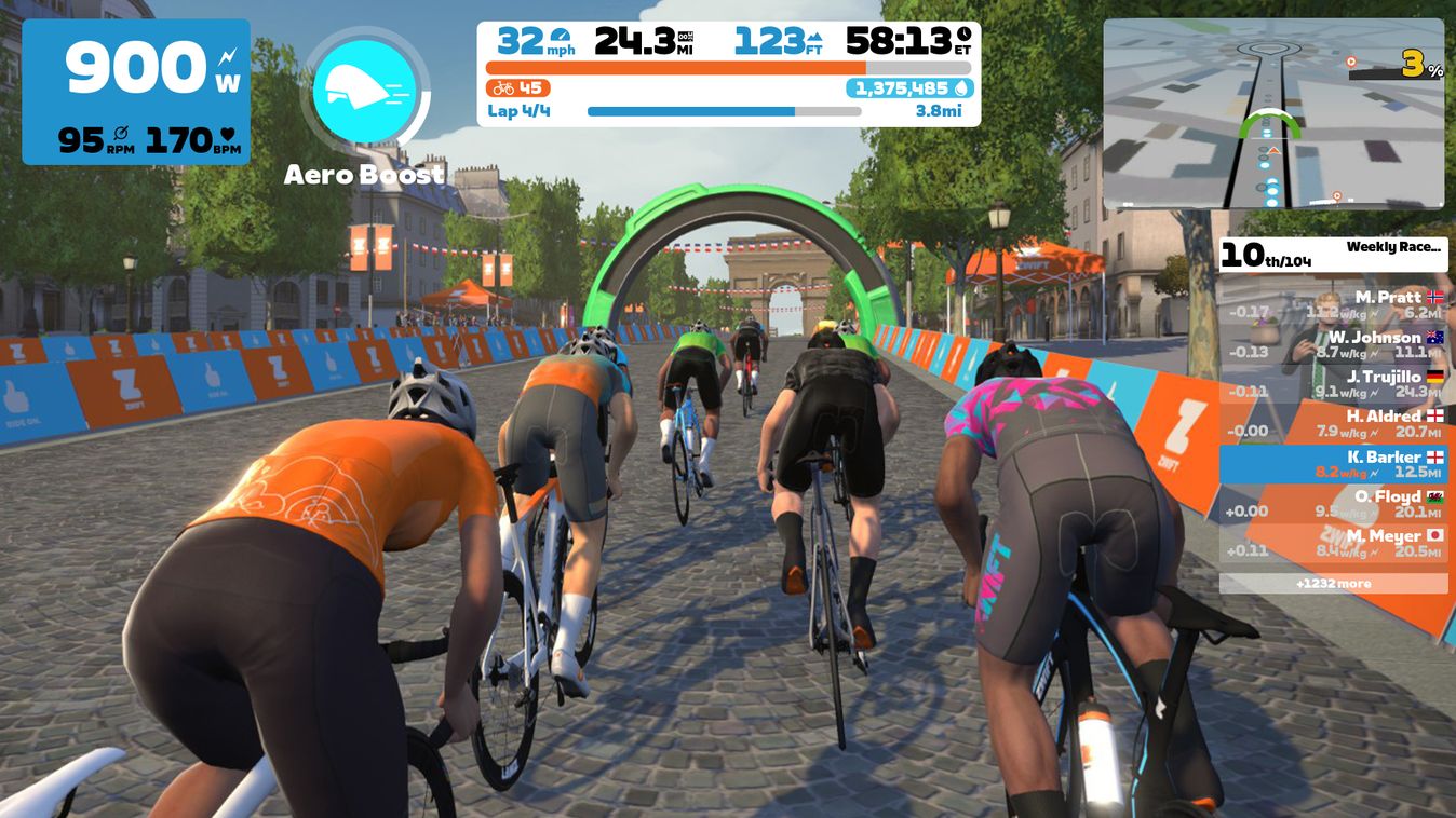 Drafting is a big part of Zwift racing