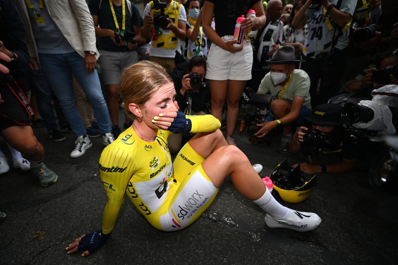 Vollering after winning the Tour de France in 2023
