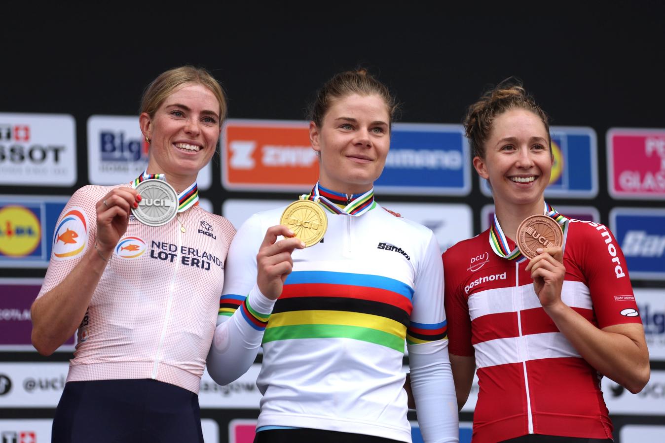 Lotte Kopecky won the women's road race at the Glasgow World Championships