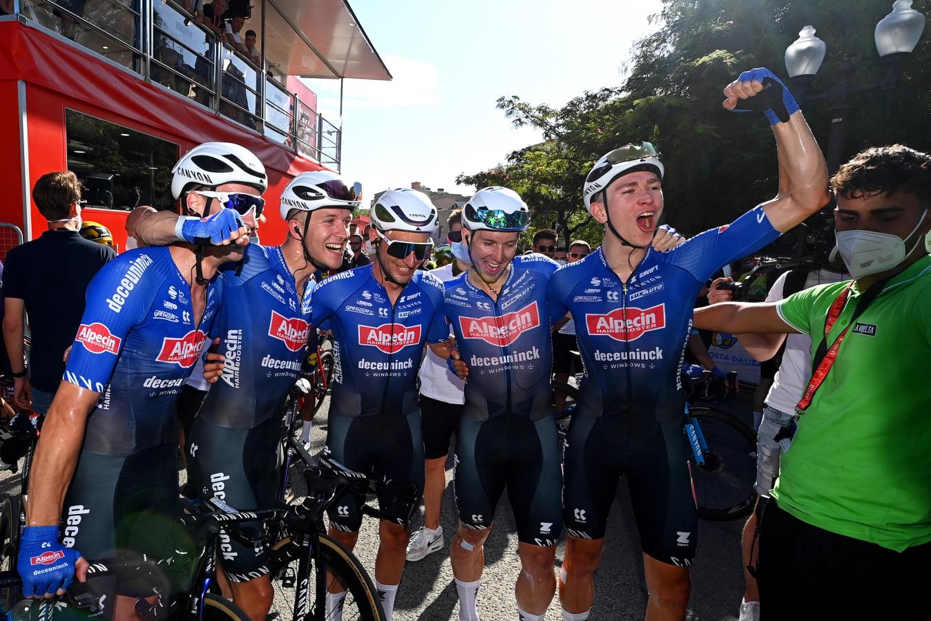 Sam Gaze helped deliver Kaden Groves and Alpecin-Deceuninck to the win on stage 4 of the Vuelta