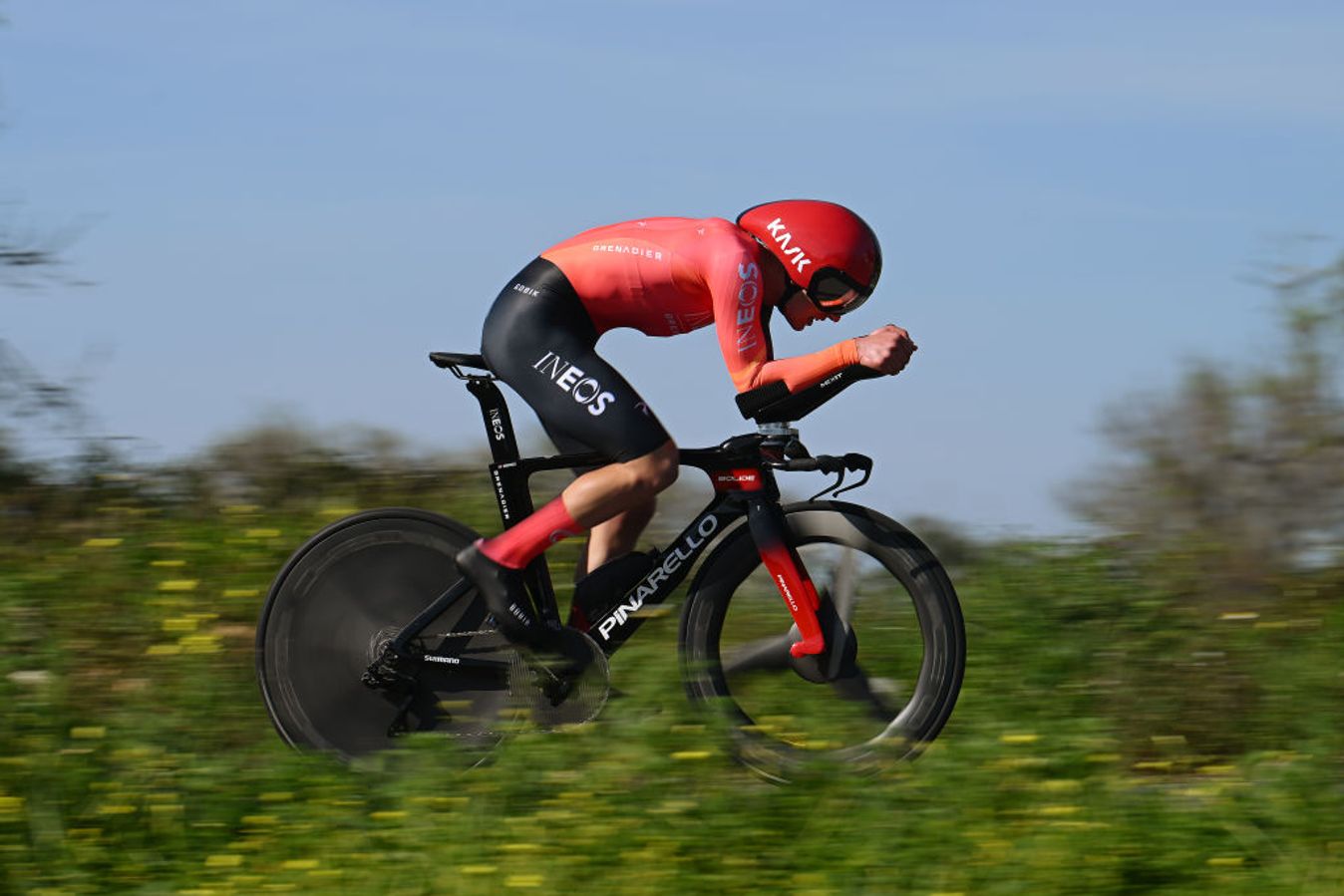 Magnus Sheffield out on the time trial course