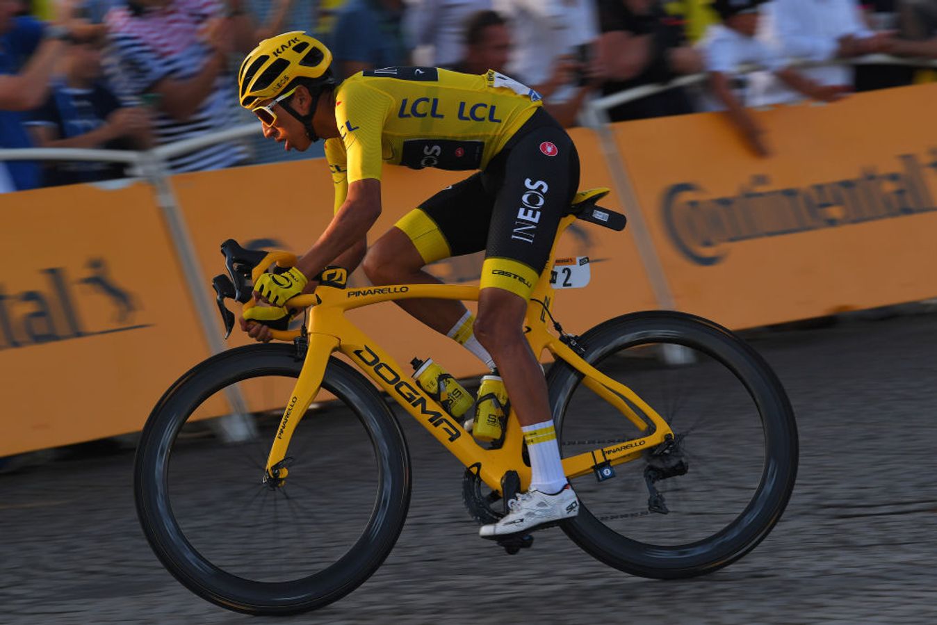 Egan Bernal on his way to winning the Tour de France in 2019