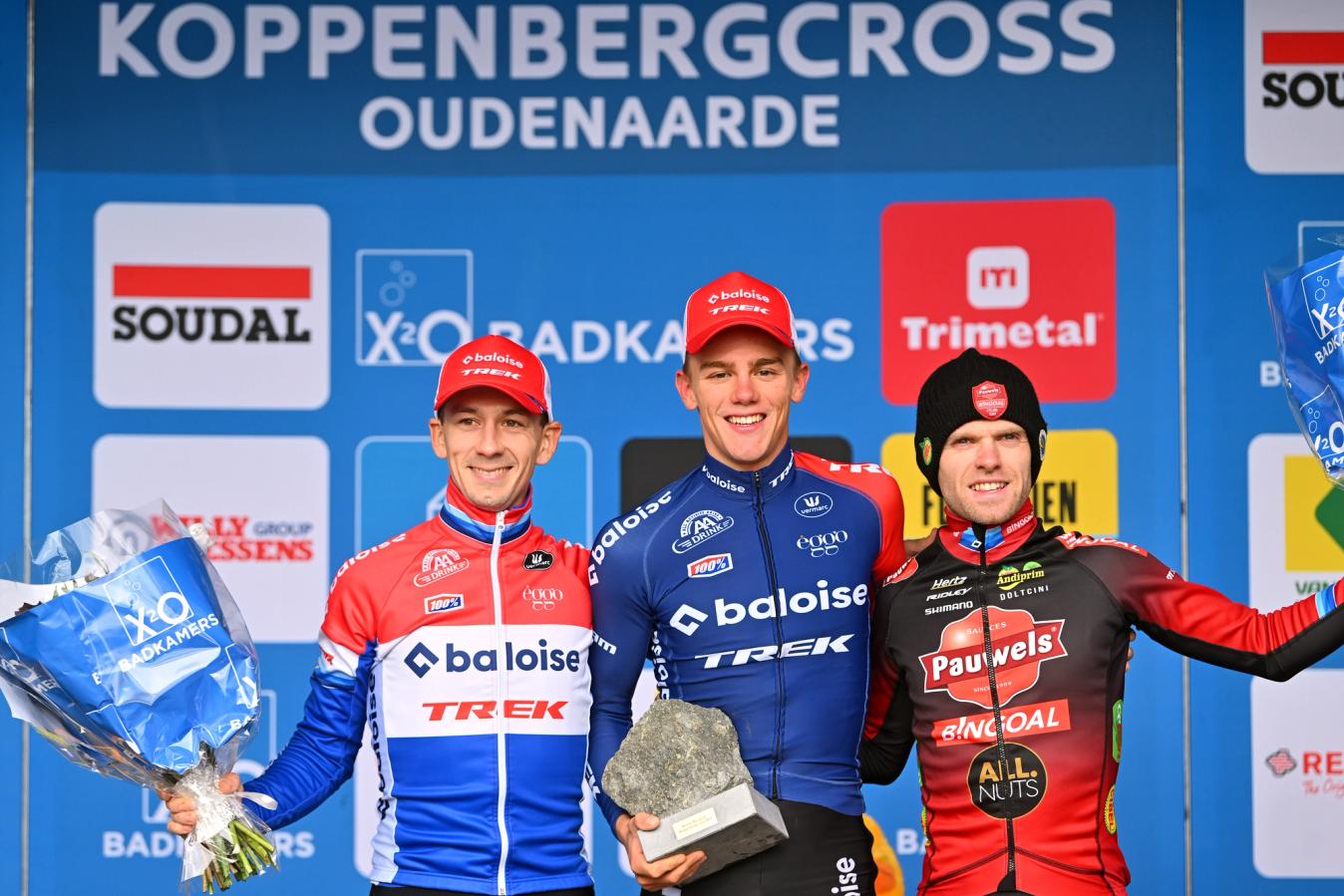Thibau Nys beat Lars van der Haar and Eli Iserbyt at Koppenbergcross on Wednesday