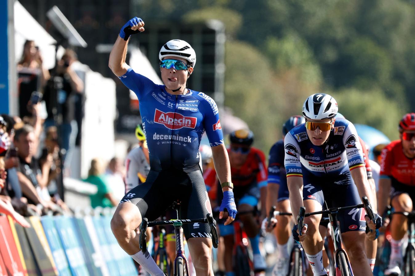 Jasper Philipsen stayed calm among the chaos to win stage 1 of the Renewi Tour