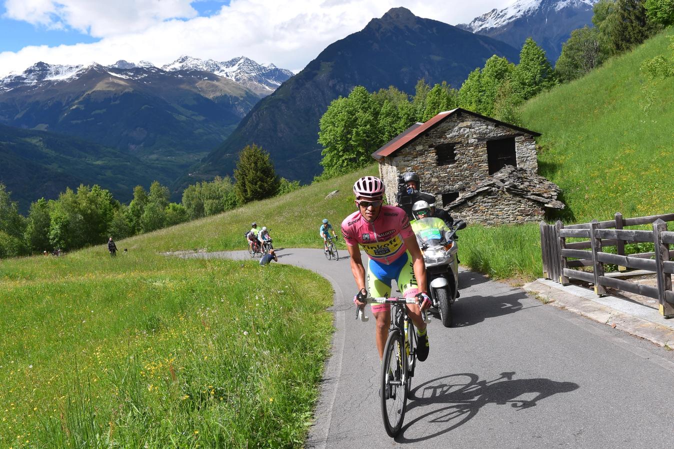 Contador showed his climbing prowess on the Mortirolo