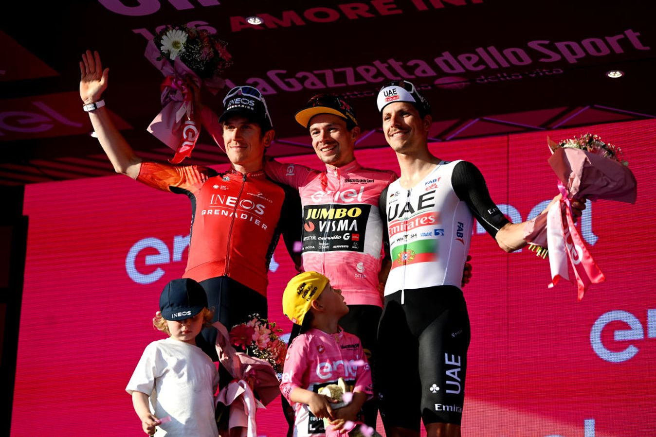 The final podium at the Giro d'Italia in 2023