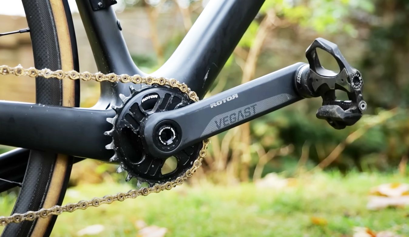 This Rotor chainset is small even by mountain bike standards